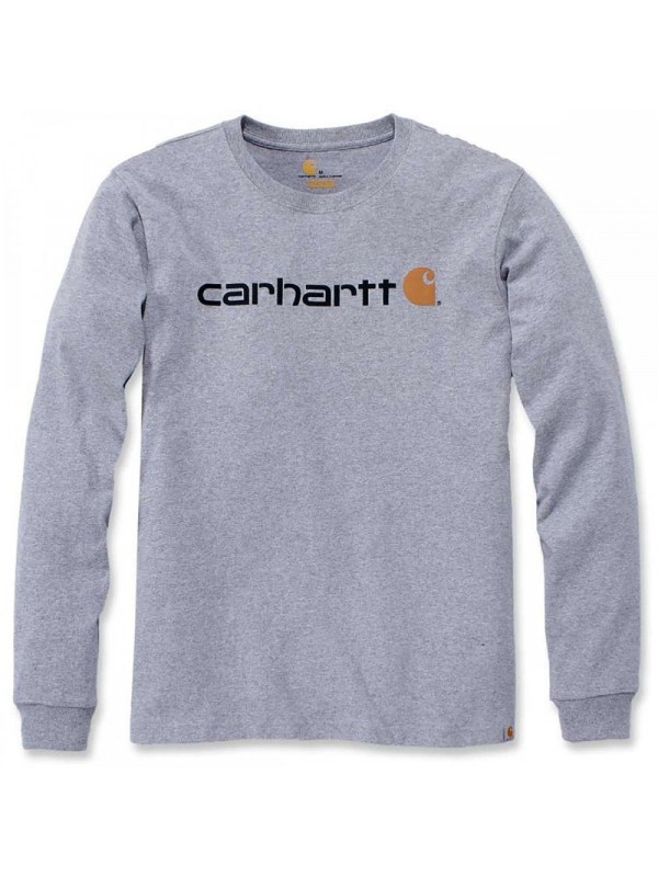 Carhartt  Core Logo Long Sleeved  T-Shirt : Heather Grey