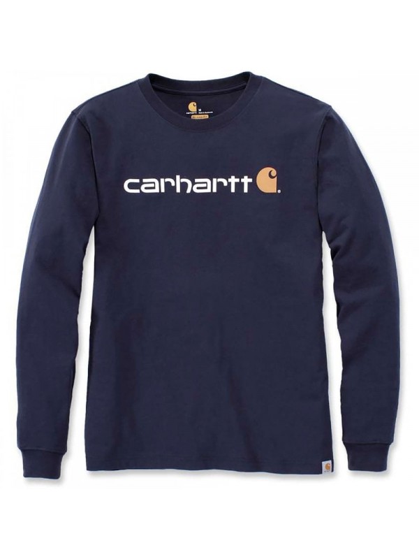 Carhartt  Core Logo Long Sleeved  T-Shirt  : Navy