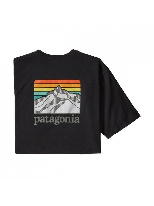 Patagonia Men's Line Logo Ridge Pocket Responsibili-Tee : Black