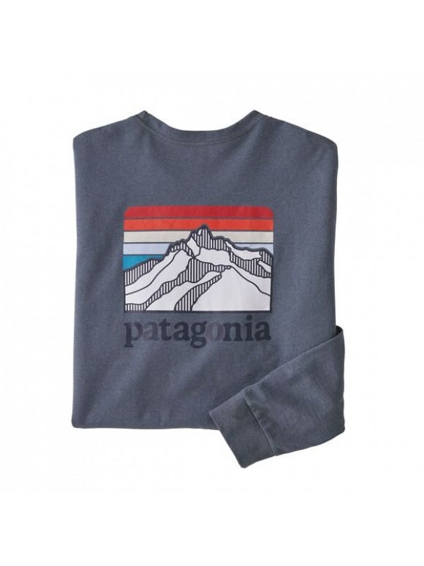 Patagonia Men's Long-Sleeved Line Logo Ridge Responsibili-Tee : Plume Grey