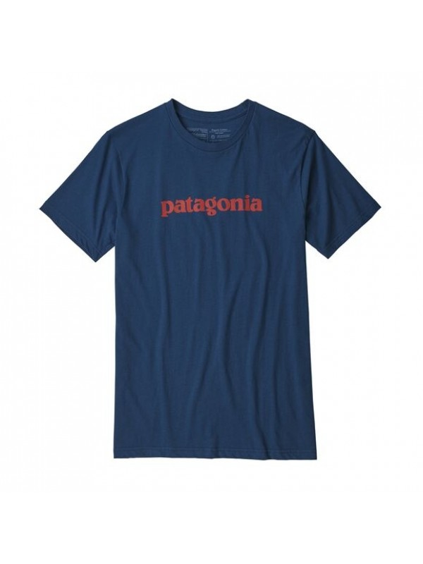 Patagonia Men's Text Logo Organic Cotton T-Shirt : Stone Blue