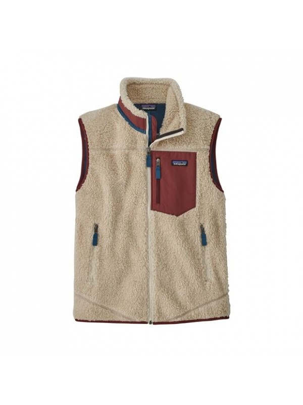 Patagonia Mens Classic Retro-X Fleece Vest : Dark Natural w/Sequoia Red