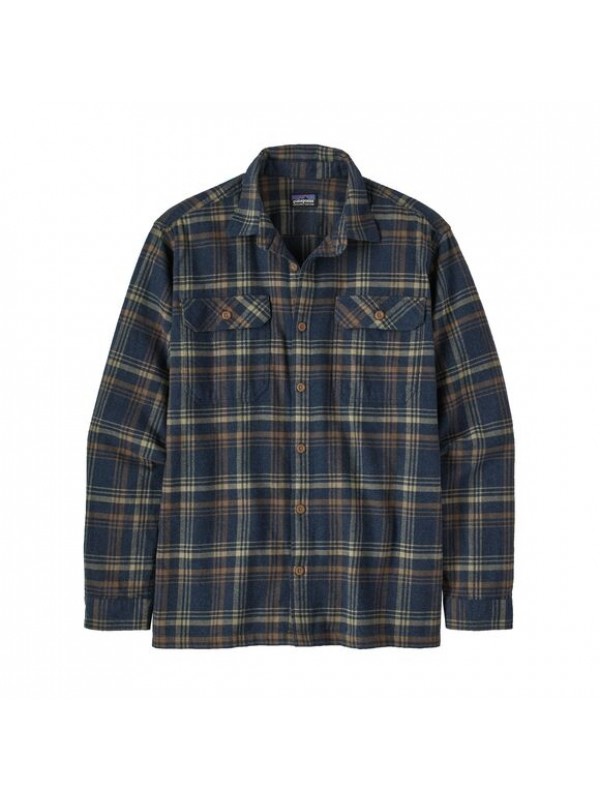 Patagonia Mens Long-Sleeved Organic Cotton Midweight Fjord Flannel Shirt : Drifted: New Navy 