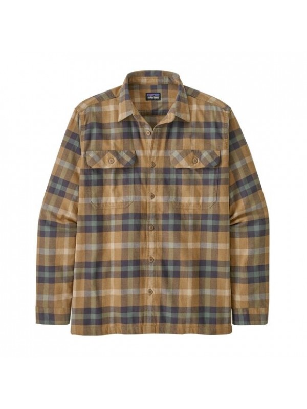 Patagonia Mens Long-Sleeved Organic Cotton Midweight Fjord Flannel Shirt :Forage: Mojave Khaki