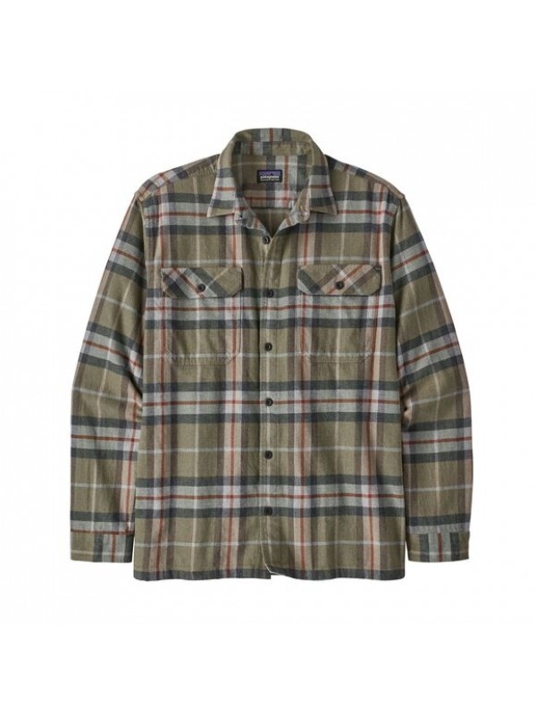 Patagonia Mens Long-Sleeved Organic Cotton Midweight Fjord Flannel Shirt : High Explorer: Sage Khaki