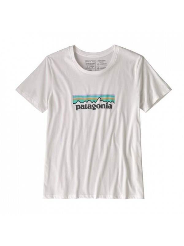 Patagonia Women's Pastel P-6 Logo Organic Cotton Crew T-Shirt : White
