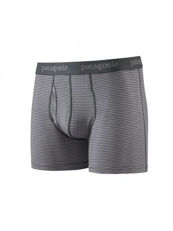 Patagonia Men's Essential Boxer Briefs - 3" : Fathom Stripe : Forge Grey