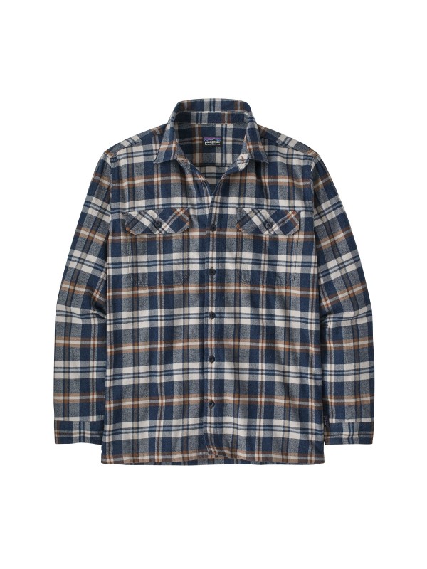 Patagonia Mens Long-Sleeved Organic Cotton Midweight Fjord Flannel Shirt : Fields: New Navy