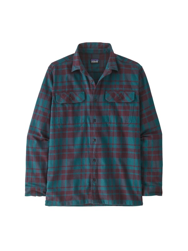 Patagonia Mens Long-Sleeved Organic Cotton Midweight Fjord Flannel Shirt :  Ice Caps: Belay Blue