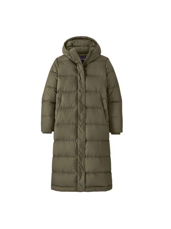 Patagonia Women's Silent Down Long Parka : Basin Green