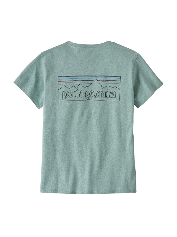 Patagonia Women's P-6 Logo Responsibili-Tee:  P-6 Outline: Virtually Blue