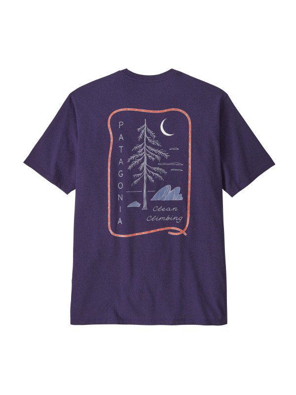 Patagonia Mens Clean Climb Roots Responsibili-Tee : Plummet Purple
