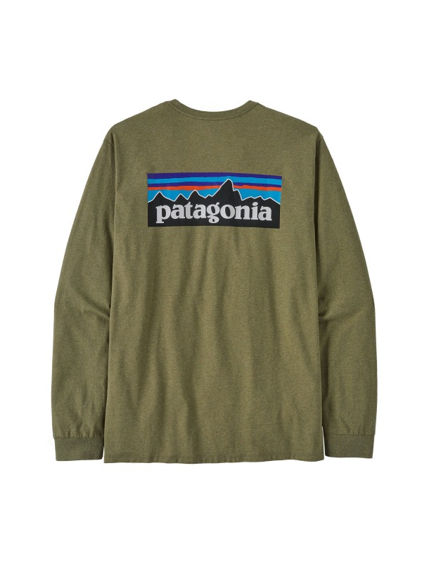 Patagonia Men's Long-Sleeved P-6 Logo Responsibili-Tee : Buckhorn Green