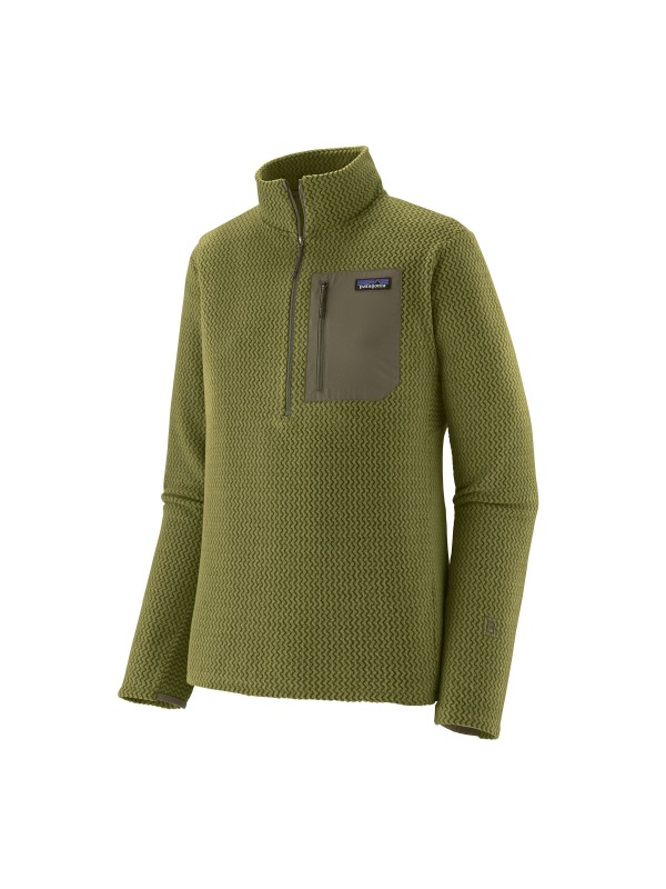 Patagonia Mens R1 Air Fleece Zip-Neck : Caper Green 