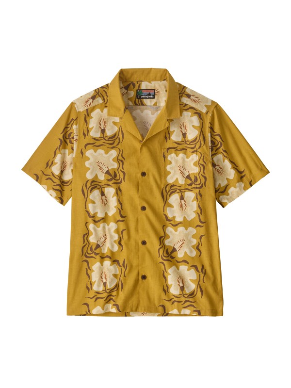 Patagonia  Men's Tidal Threads Camp Shirt : Future Flowers : Honey Gold
