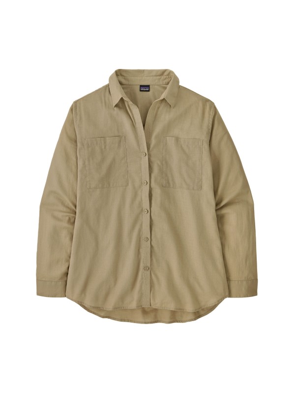 Patagonia Womens Lightweight A/C Button-Down Shirt : Windowpane Dobby: Weathered Stone