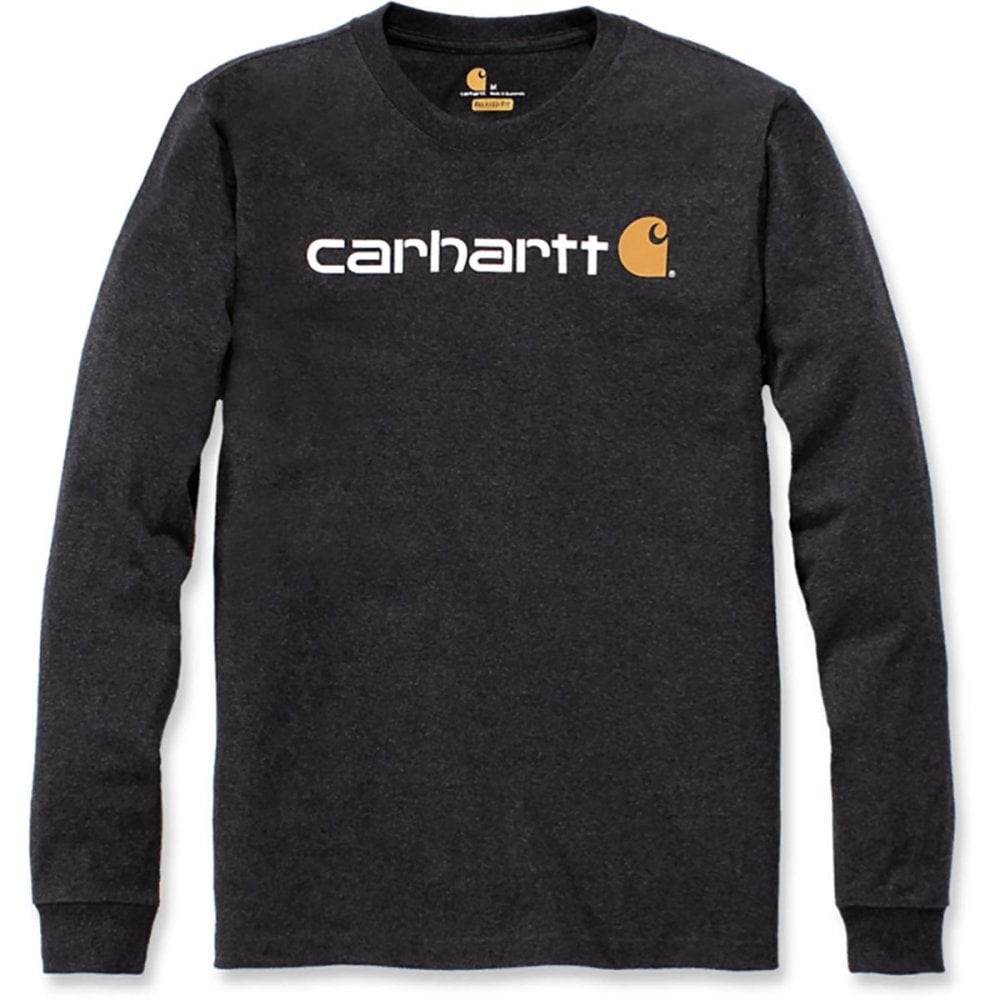 Carhartt  Core Logo Long Sleeved  T-Shirt  : Carbon Heather