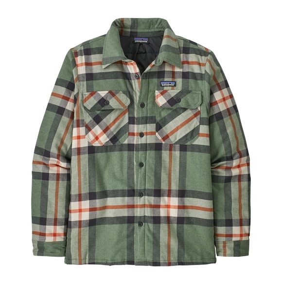 Patagonia Insulated Organic Cotton Fjord Flannel Shirt : Forestry: Hemlock Green