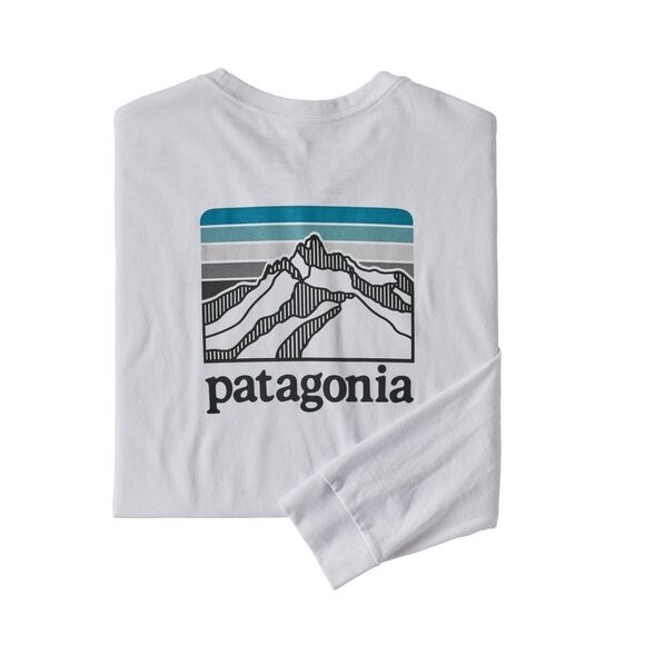 Patagonia Men's Long-Sleeved Line Logo Ridge Responsibili-Tee : White