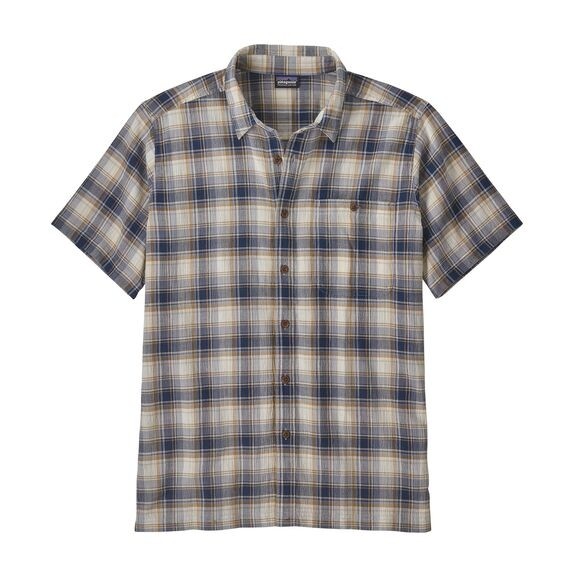 Patagonia Men's White A/C® Shirt :  Local Harvester: Stone Blue 