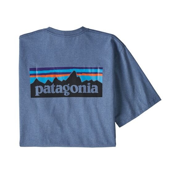 Patagonia Mens Classic  P-6 Logo Responsibili-Tee : Woolly Blue