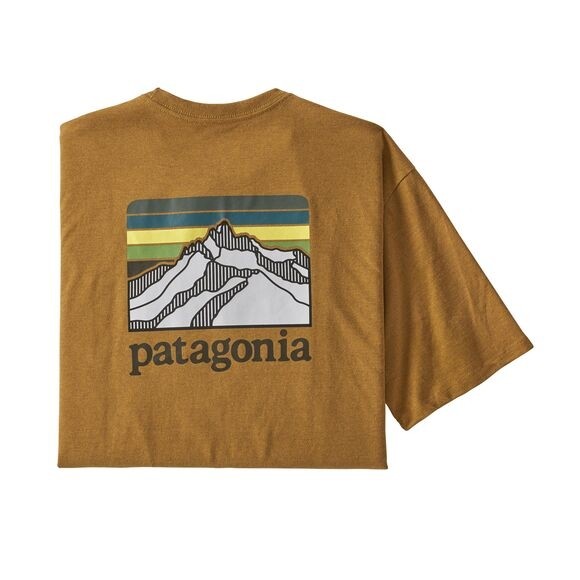 Patagonia Men's Line Logo Ridge Pocket Responsibili-Tee : Buckwheat Gold