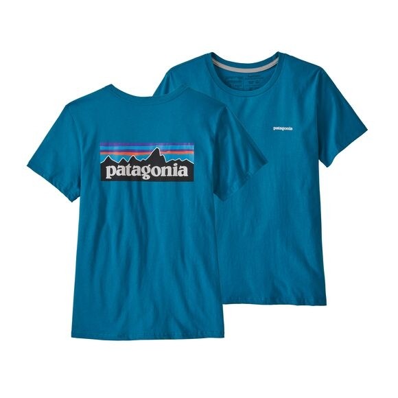 Patagonia Women's P-6 Logo Organic Crew T-Shirt : Steller Blue