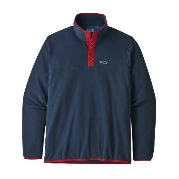 Patagonia Men's Micro D™ Snap-T® Fleece Pullover : New Navy w Classic Red