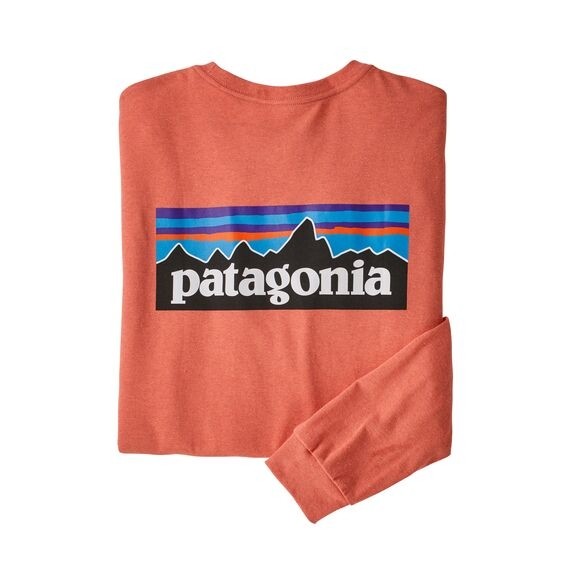 Patagonia Men's Long-Sleeved P-6 Logo Responsibili-Tee : Coho Coral