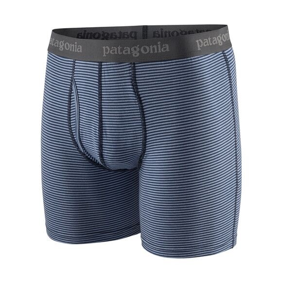 Patagonia Men's Essential Boxer Briefs - 6" : Fathom Stripe: New Navy