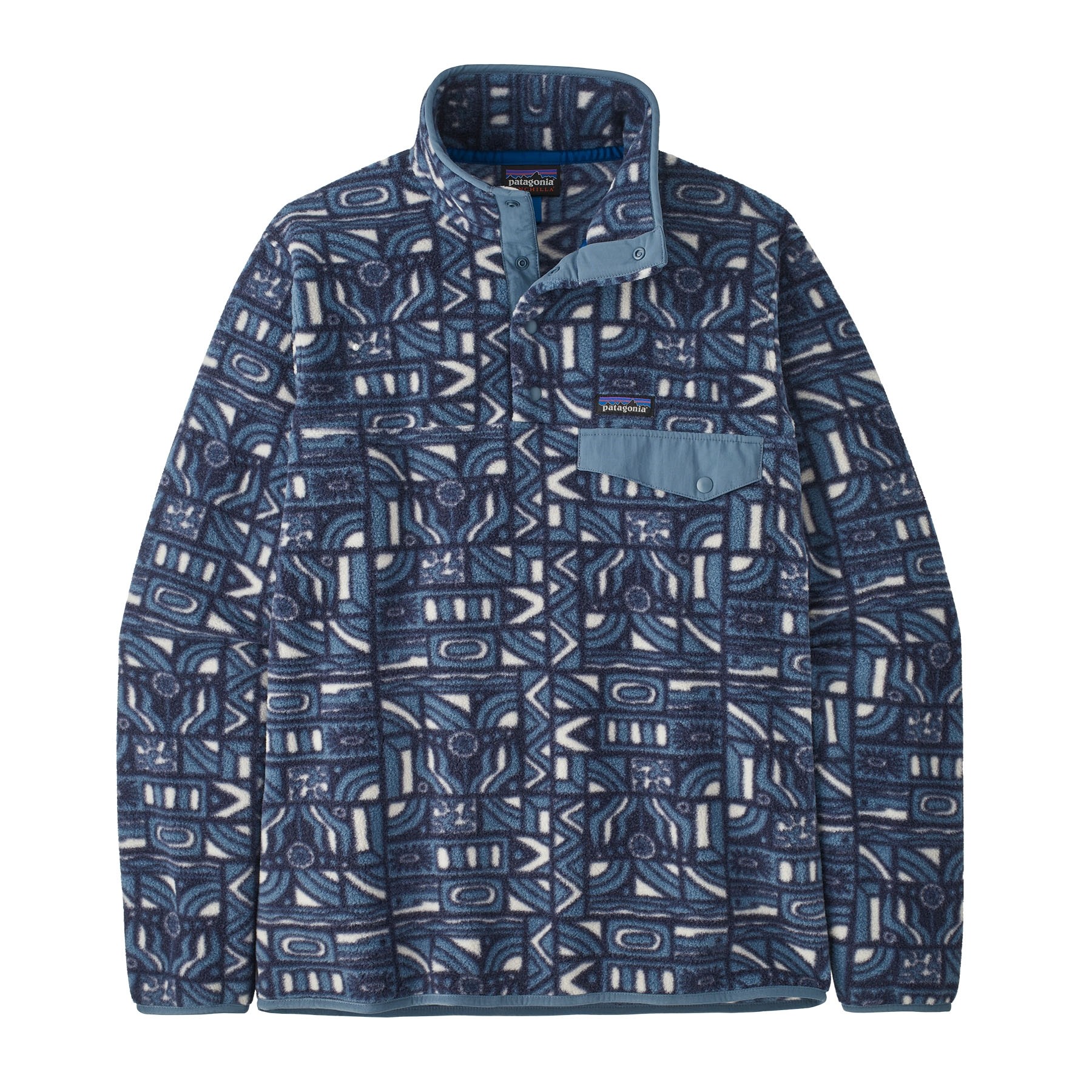 Patagonia Mens Lightweight Synchilla Snap-T Fleece Pullover : New Visions: New Navy